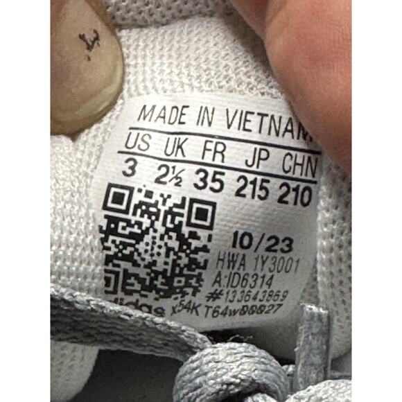 Size 3y Adidas Vl Court 3.0 Grey Cloud White Grey Two (GS) ID6314 bs868 - Picture 6 of 6